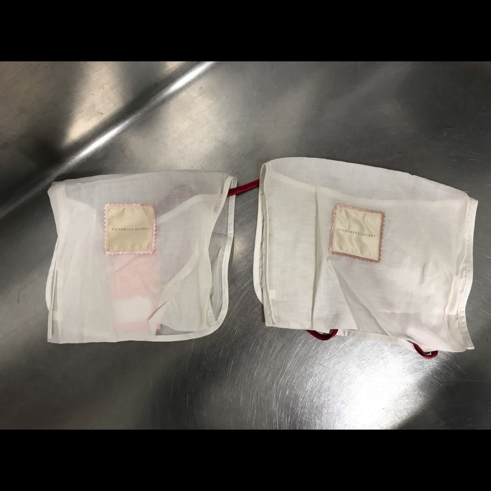 Lot of 2 Victoria’s Secret Sheer Dust Bag - 10” x 8” - EUC